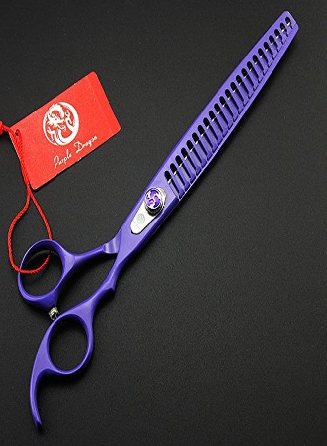 Purple Dragon 8.0 inch Professional Pet Grooming Scissors - Dog Chunker Shears - Adult Animal Thinning Hair Shears for Pet Groomer or Family DIY (Purple) - Image 3